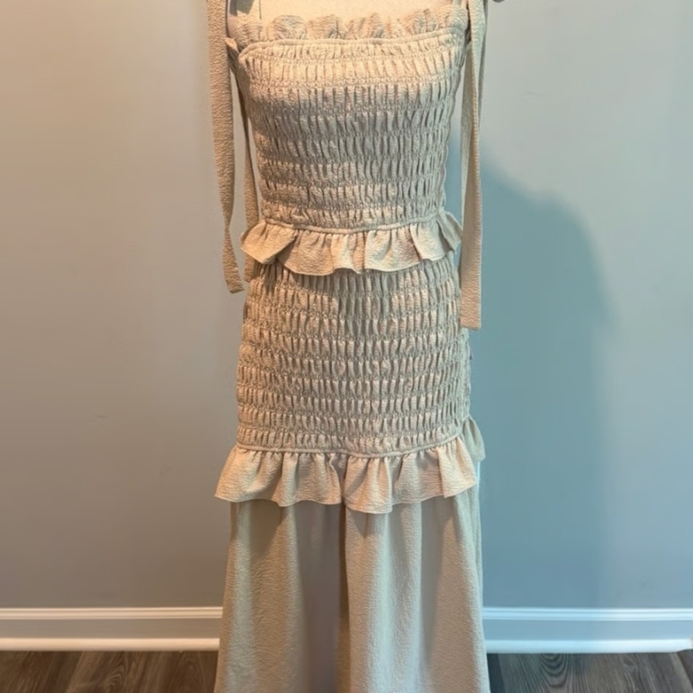 Free the Roses Cream Ruffle Maxi Dress